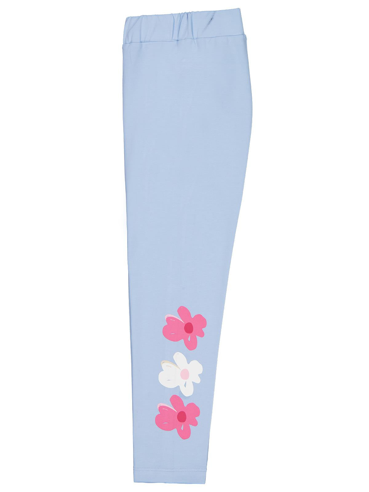 Civil Girls Çiçek Baskılı 6-9 Yaş Tayt - Mavi