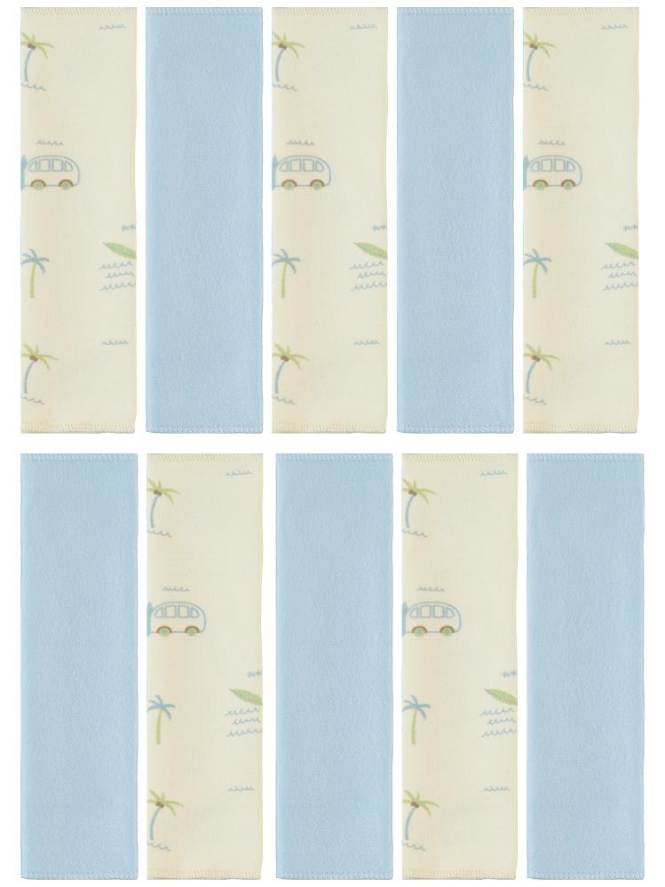 Civil Baby Baskılı (20*20) 10 Lu Ağız Bezi ve Mendili - Mavi