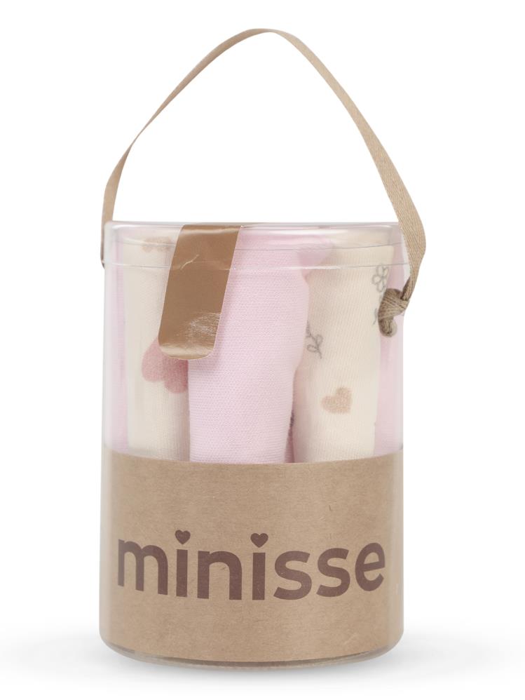 Civil Baby Baskılı (20*20) 10 Lu Ağız Bezi ve Mendili - Pembe