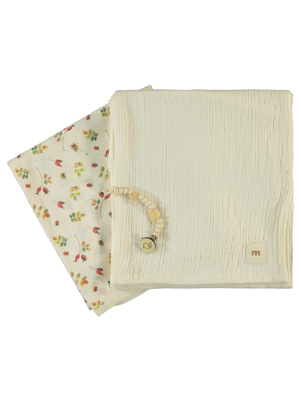 Civil Baby Çiçek Baskılı Battaniye - Ekru