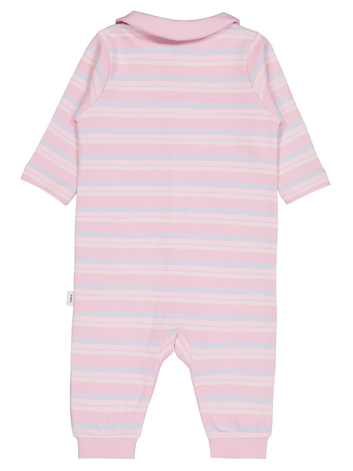 Civil Baby Bebe Yakalı Çizgili 6-18 Ay Tulum - Pembe