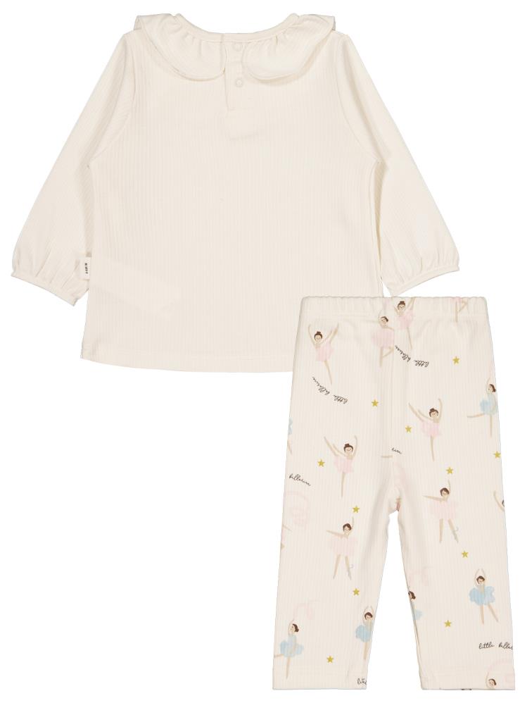 Civil Baby Balerin Empirme Baskılı 6-18 Ay Takım - Ekru
