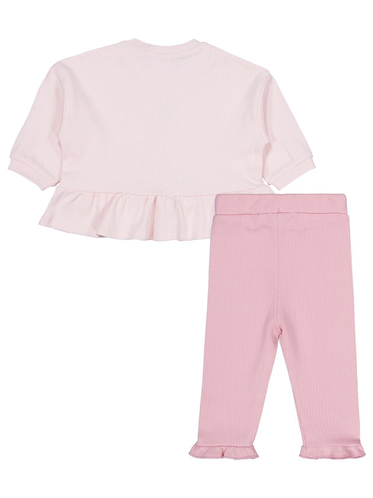 Civil Baby Balerin Nakışlı 6-18 Ay Takım - Pembe