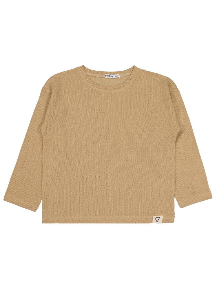 Civil Boys Jakarlı Basic 6-9 Yaş Sweatshirt - Bej