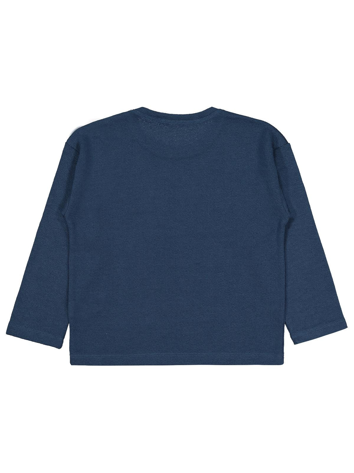 Civil Erkek Çocuk Jakarlı Basic Sweatshirt | Jakarlı İnterlok | Okul Kreş ve Günlük Kullanım - Mavi