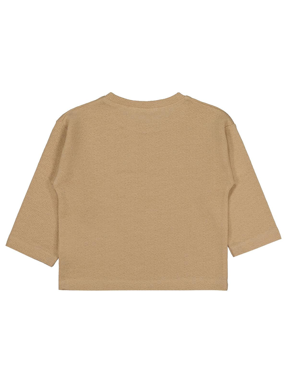 Civil Erkek Çocuk Jakarlı Basic Sweatshirt | Jakarlı İnterlok | Okul Kreş ve Günlük Kullanım - Bej