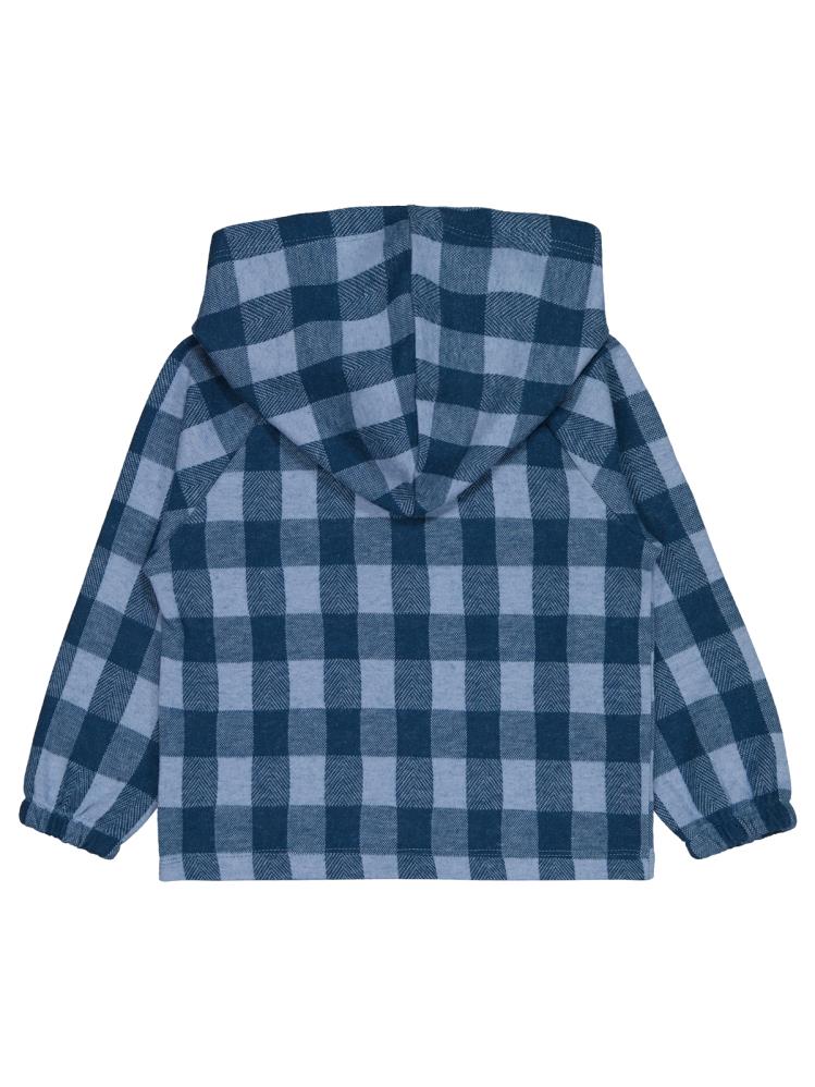 Civil Boys Ekoseli Kapşonlu 2-5 Yaş Gömlek - Mavi