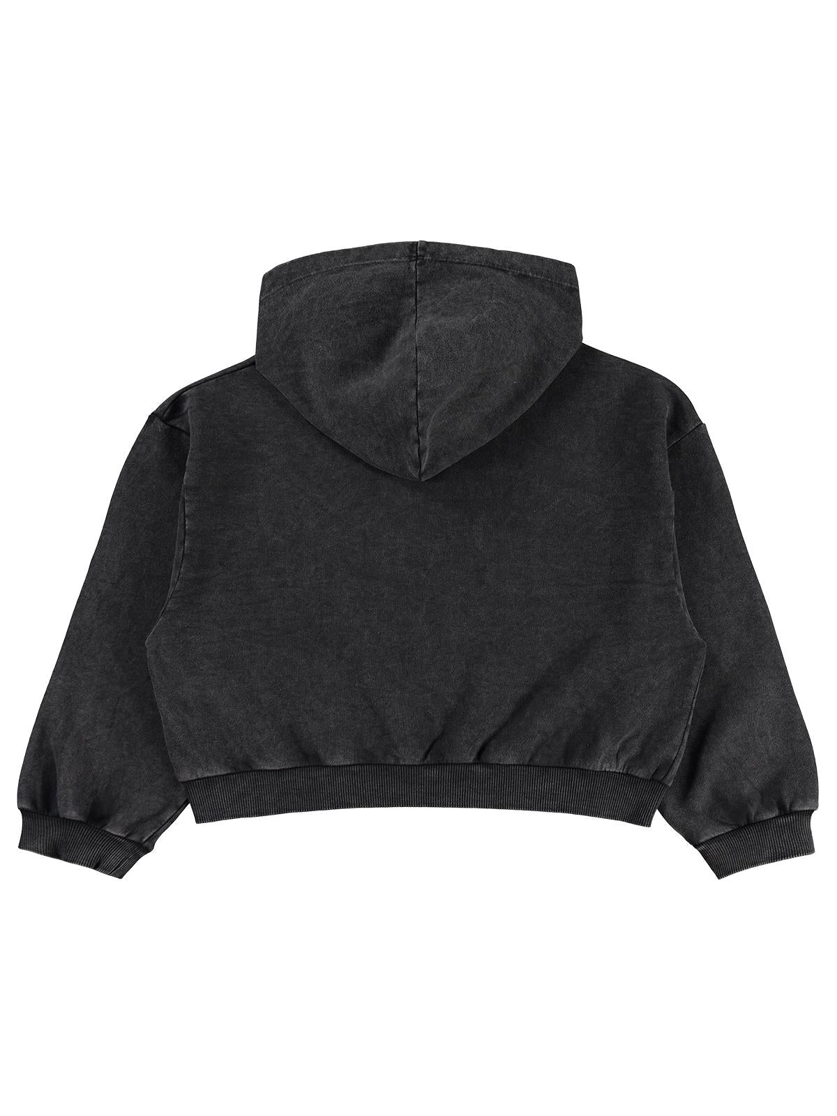 Civil Kız Çocuk Kapisonlu Sweatshirt | 3 İp Şardonsuz Uzun Kol | Okul Kreş ve Günlük Kullanım - Gri