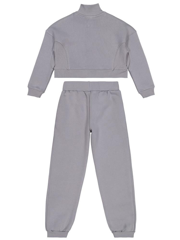 Civil Girls Fermuar Detaylı 10-13 Yaş Eşofman Takımı - Gri