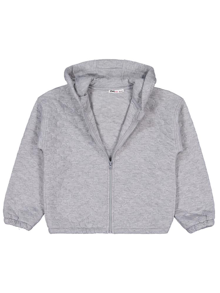 Civil Girls Yıldız Desen 10-13 Yaş Hırka - Gri