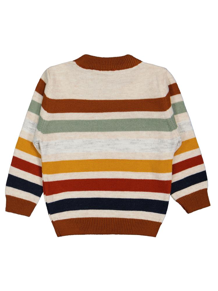 Civil Boys Renkli Çizgili 2-5 Yaş Kazak - Turuncu