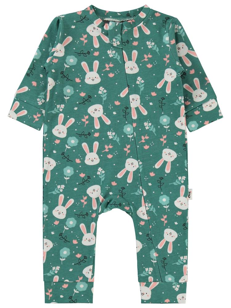 Civil Baby Tavşan Baskılı 3-18 Ay Tulum - Yeşil