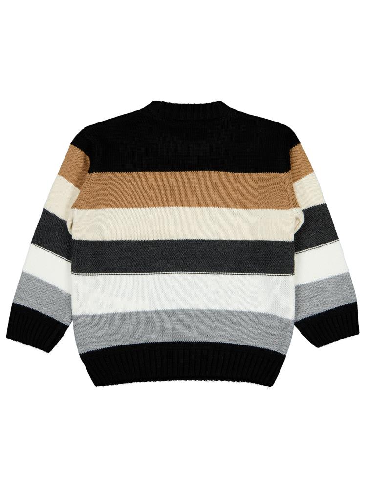 Civil Boys Sevimli Hayvanlar Desenli 2-5 Yaş Kazak - Gri