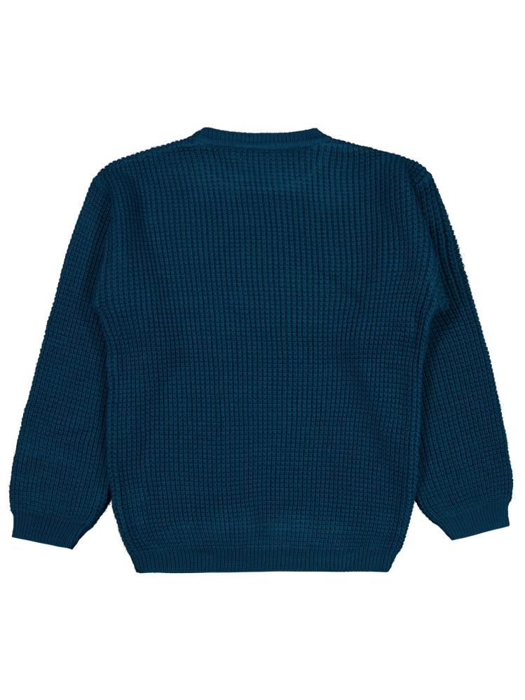 Civil Boys Waffle Örgülü 10-13 Yaş Kazak - Yeşil