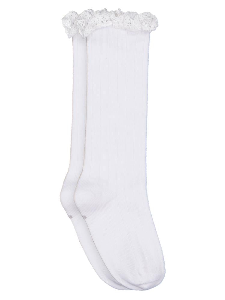 Civil Girls Dantel Aksesuar 3-11 Yaş Kız Golf Çorap - Beyaz
