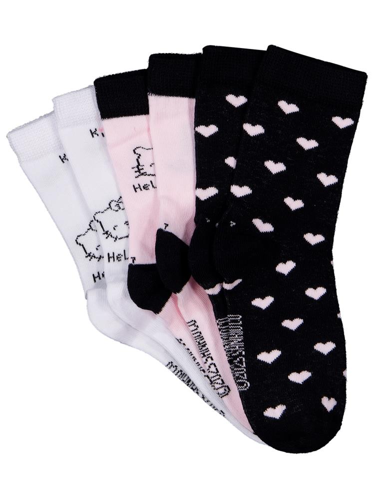 Hello Kitty 3'lü 3-11 Yaş Kız Soket Çorap