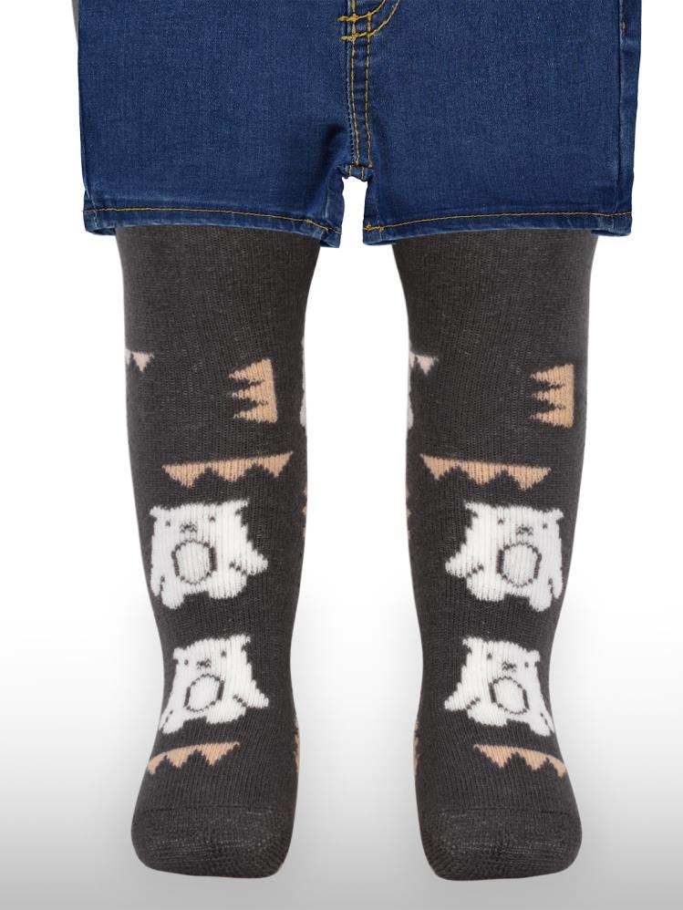 Civil Baby Bear Havlu 6-18 Ay Bebek Erkek Külotlu Çorap - Gri