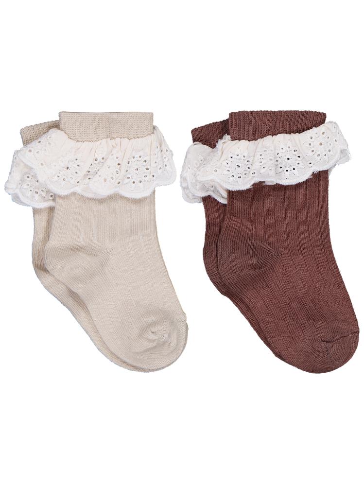 Civil Baby Dantel Aksesuarlı 2'li 6-18 Ay Bebek Kız Çorap Set