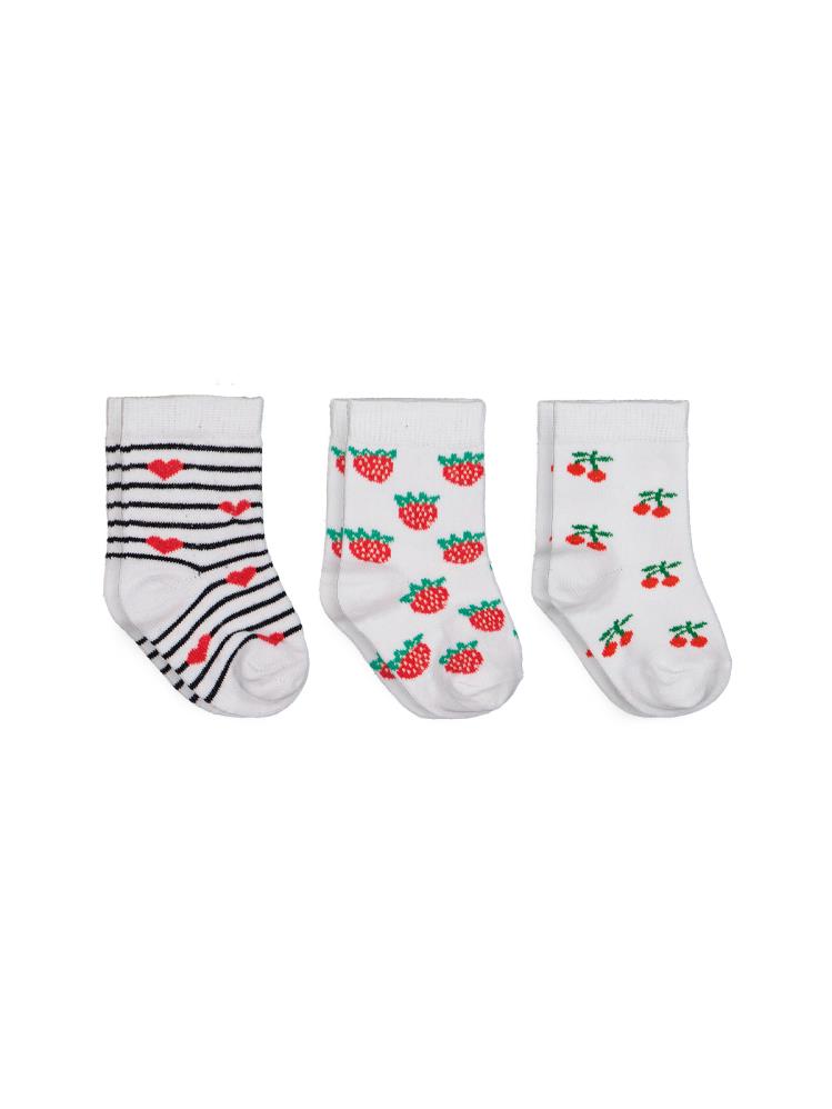 Civil Baby Fruit 3'lü 6-18 Ay Bebek Kız Çorap Set