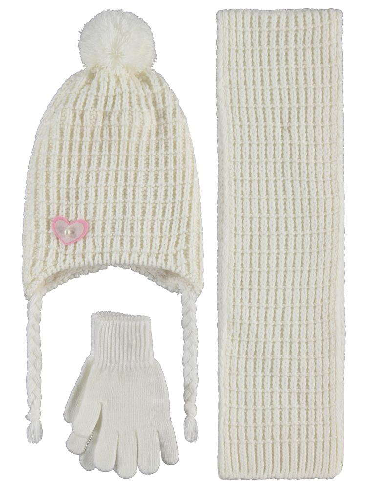 Civil Girls 2-5 Yaş Atkı Bere Eldiven Set - Ekru