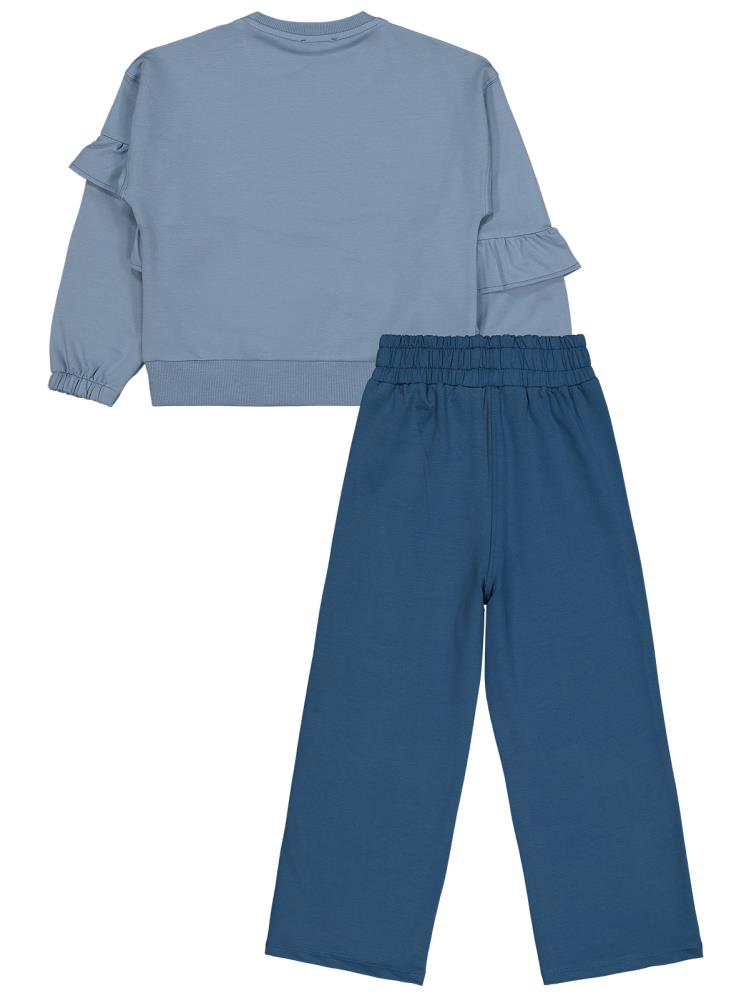 Civil Girls Önü Fırfırlı 6-9 Yaş Eşofman Takımı - Mavi