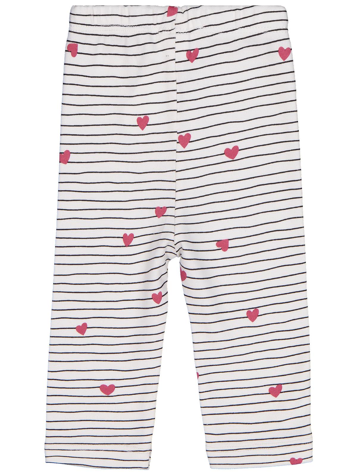 Civil Baby Çizgi Kalp Empirme 6-18 Ay Tek Alt Bebe - Ekru