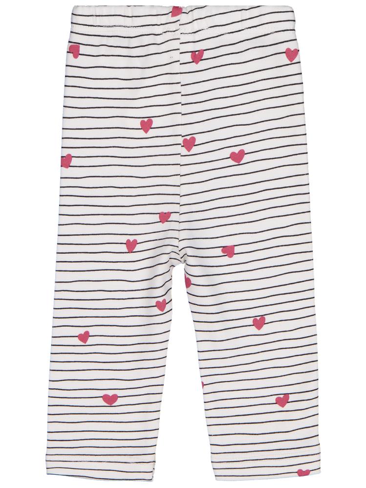 Civil Baby Çizgi Kalp Empirme 6-18 Ay Tek Alt Bebe - Ekru