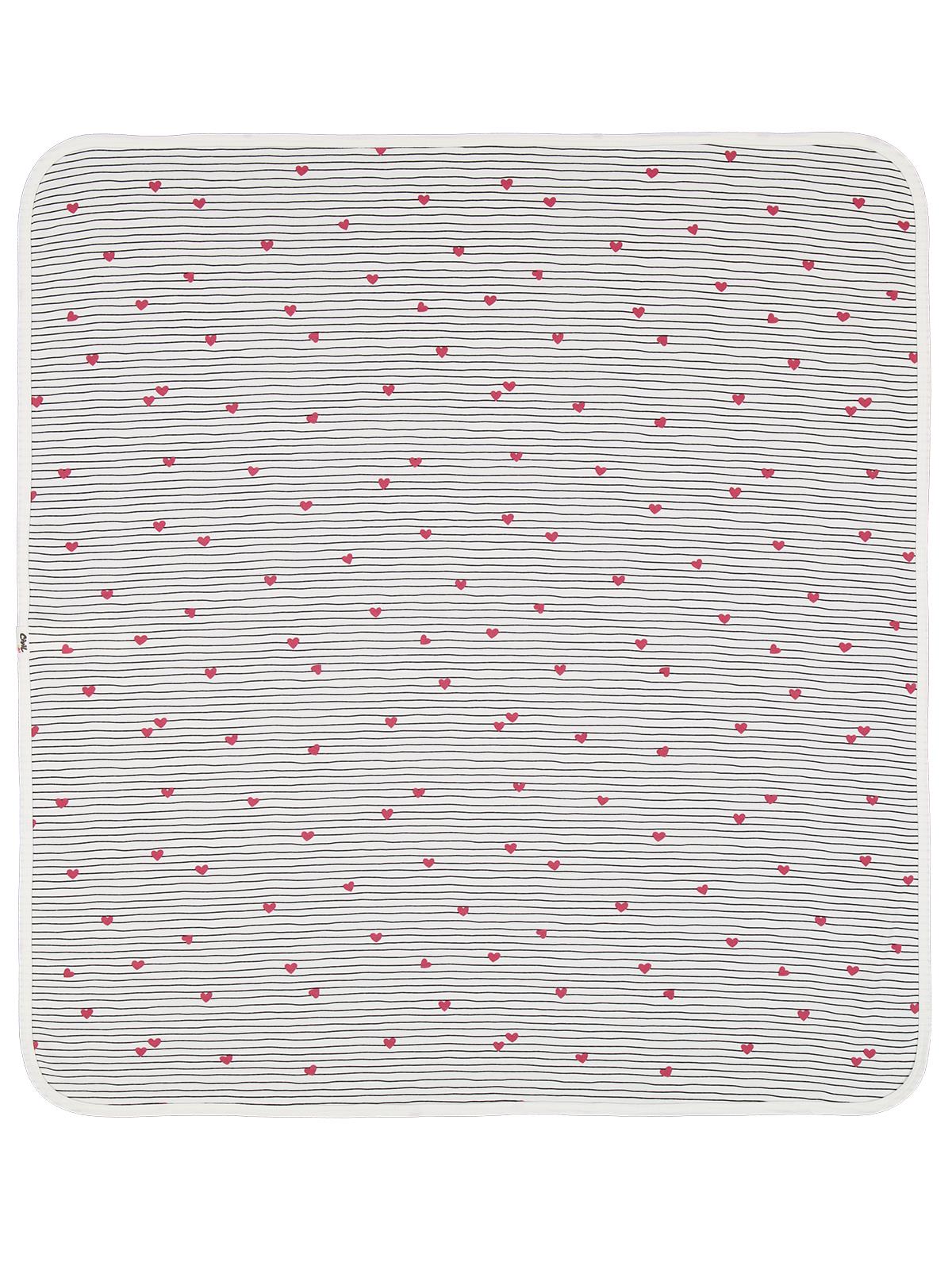 Civil Baby Çizgi Kalp Empirme Battaniye - Ekru