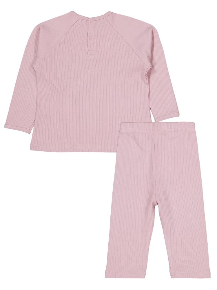 Civil Baby Çiçek Love Baskılı 6-18 Ay Takım - Pembe