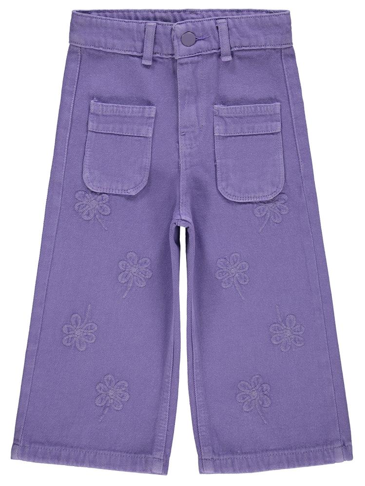 Civil Girls Çiçek Desenli 2-5 Yaş Pantolon - Lila