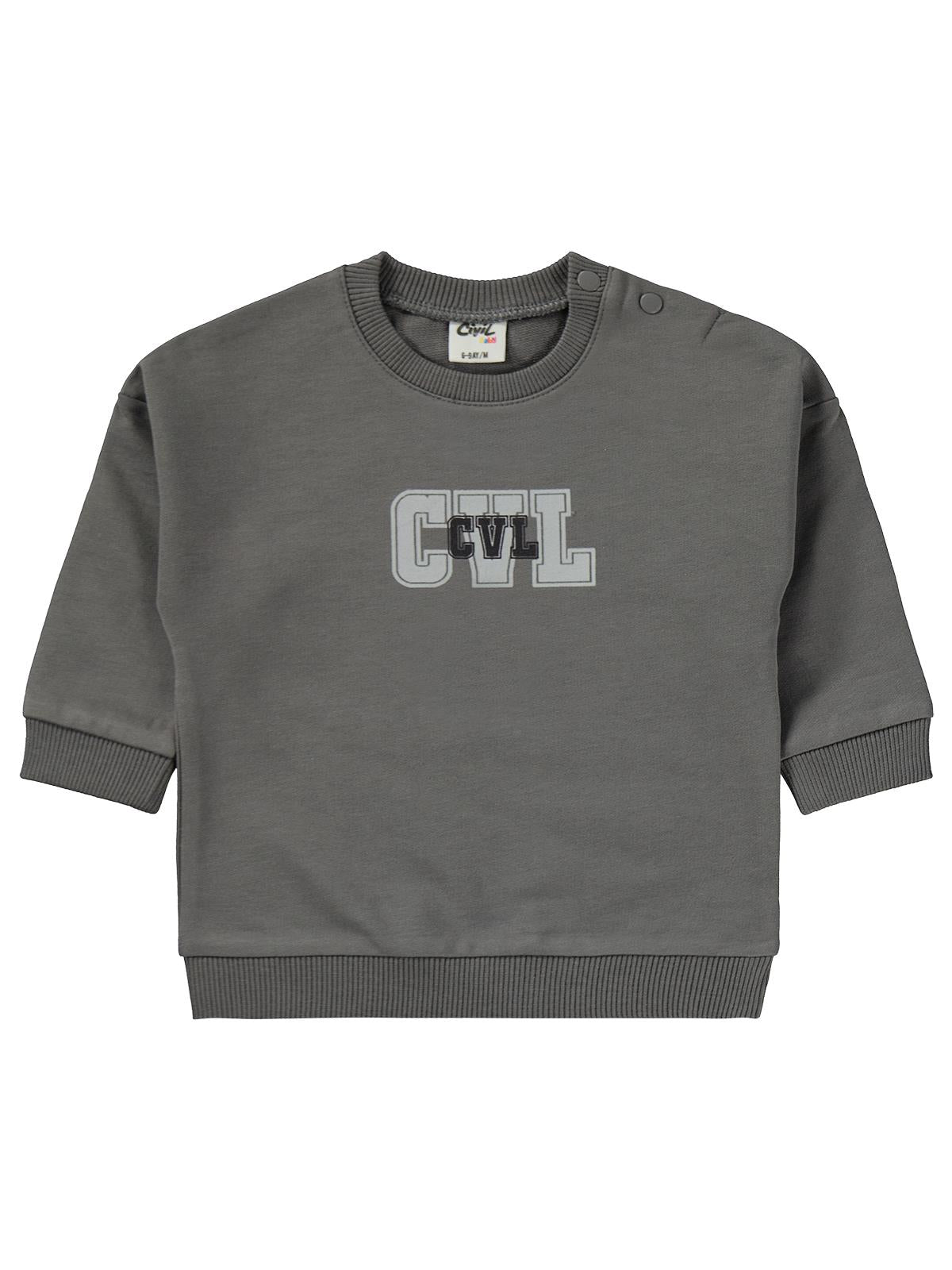 Civil Baby CVL Baskılı 6-18 Ay Takım - Gri