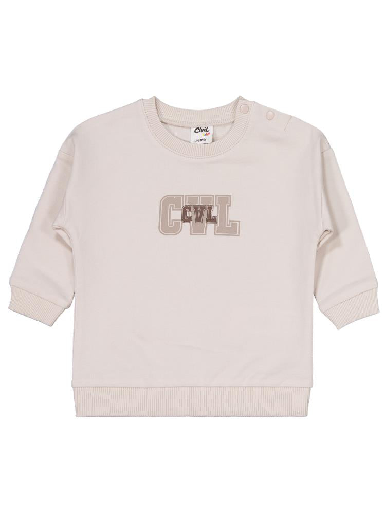 Civil Baby CVL Baskılı 6-18 Ay Takım - Bej