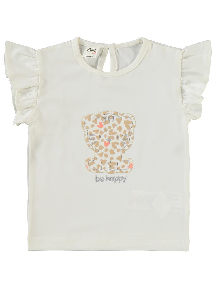Civil Baby Be Happy Nakışlı 6-18 Ay Takım - Ekru