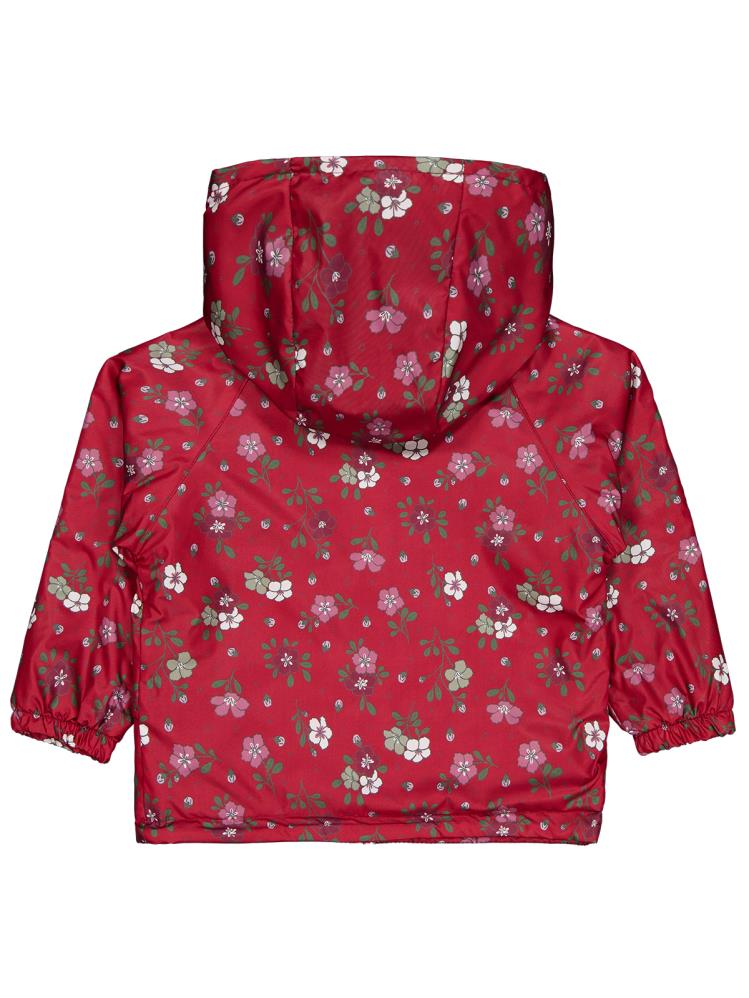 Civil Girls Polarlı Çiçek Desenli 2-5 Yaş Yağmurluk - Bordo