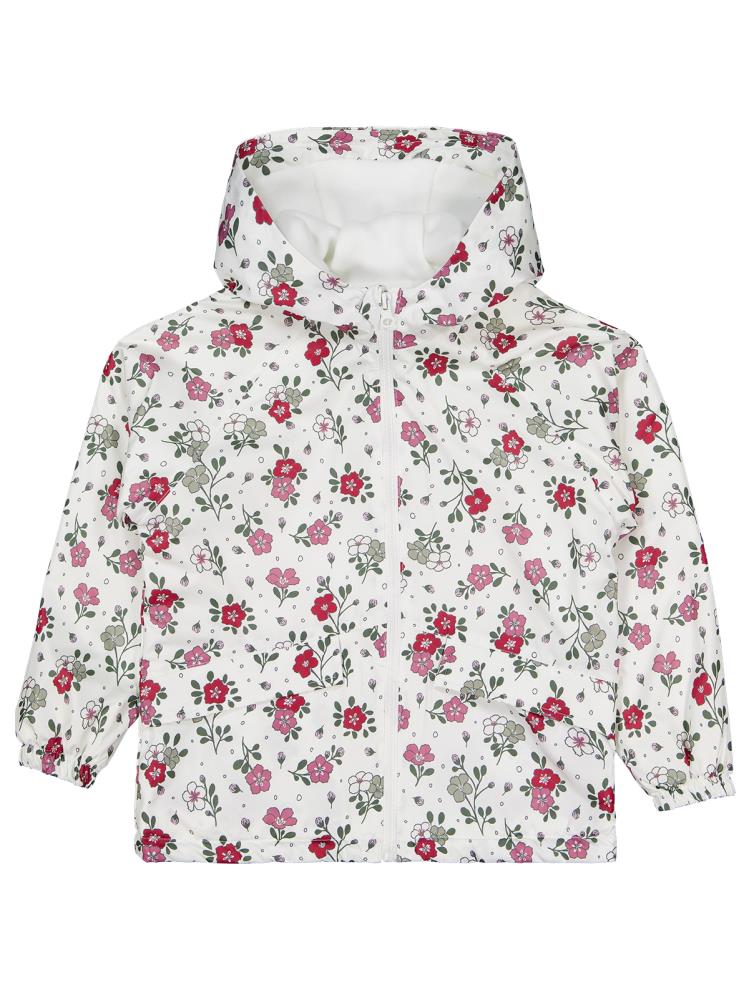 Civil Girls Polarlı Çiçek Desenli 6-9 Yaş Yağmurluk - Fil Dişi