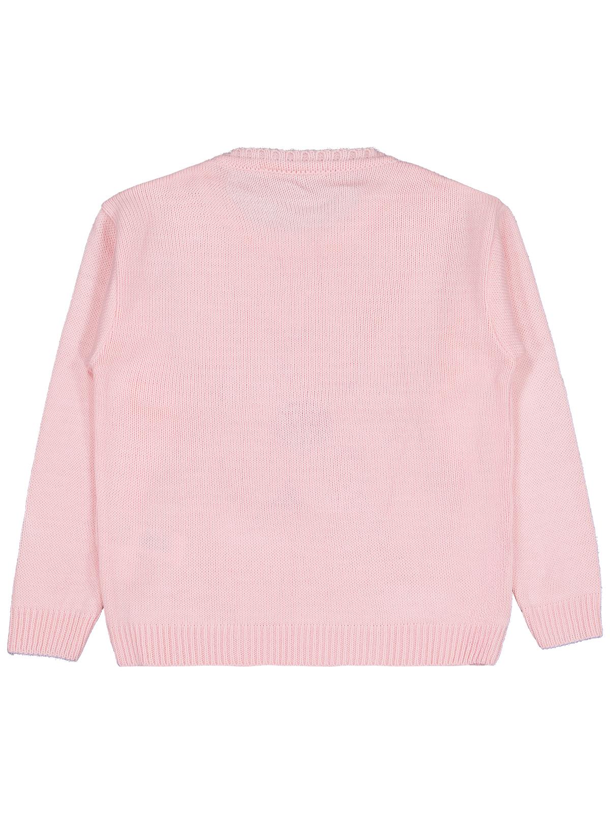 Civil Girls Büyük Çiçek Desenli 6-9 Yaş Kazak - Pembe