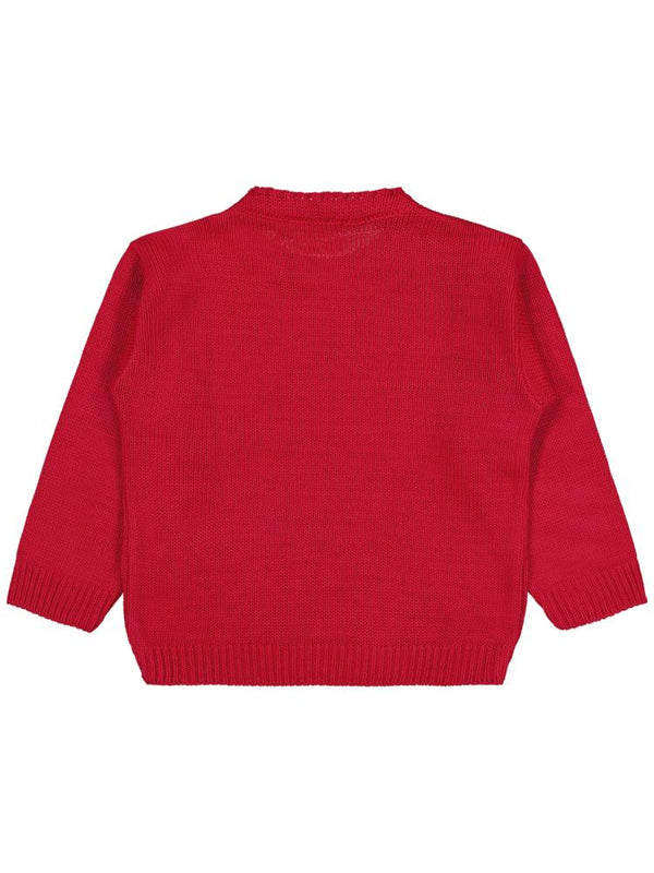 Civil Girls Büyük Çiçek Desenli 2-5 Yaş Kazak - Fusya