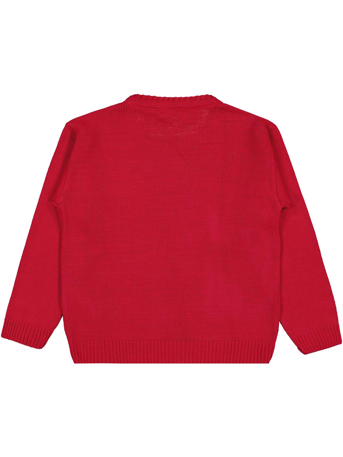 Civil Girls Büyük Çiçek Desenli 6-9 Yaş Kazak - Fusya