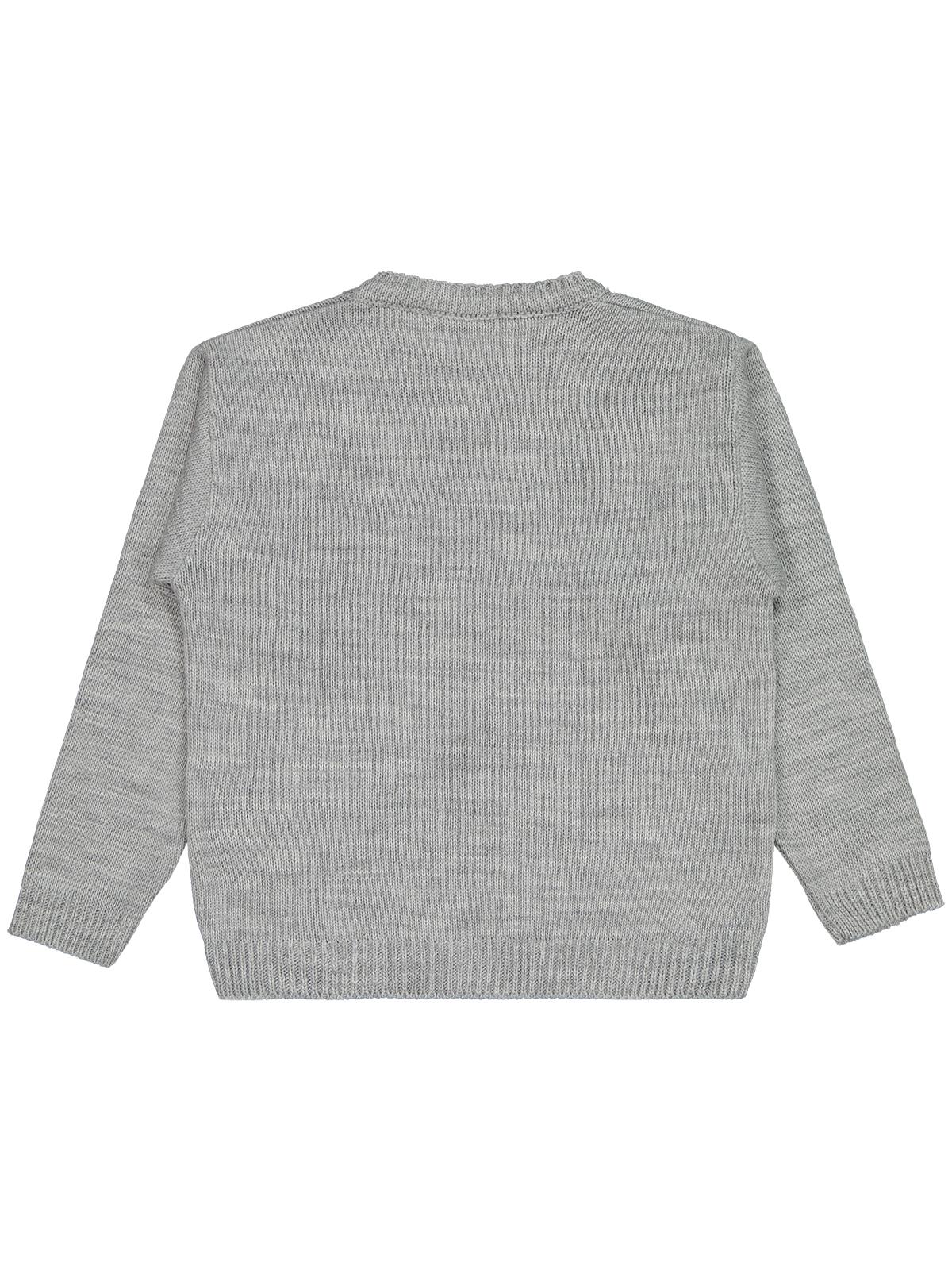 Civil Girls Büyük Çiçek Desenli 6-9 Yaş Kazak - Gri