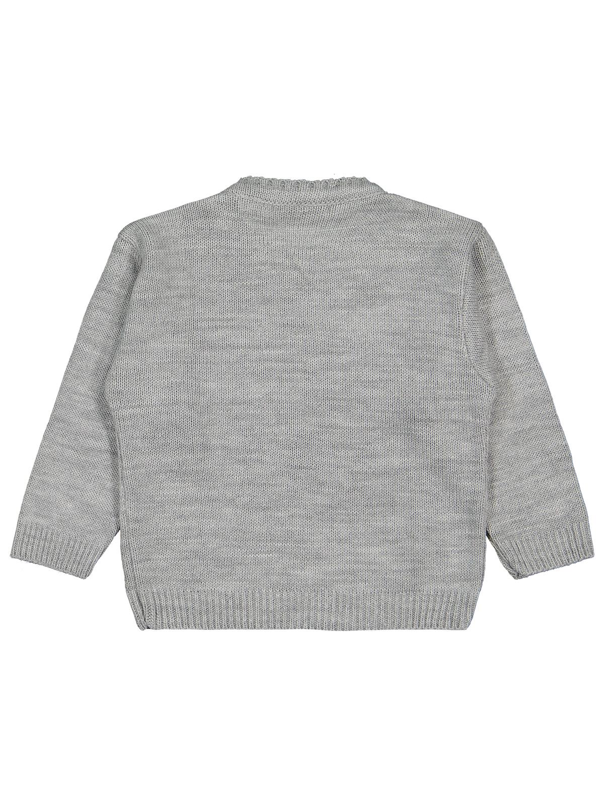 Civil Girls Büyük Çiçek Desenli 2-5 Yaş Kazak - Gri