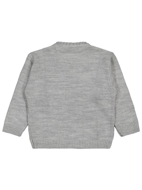 Civil Girls Büyük Çiçek Desenli 2-5 Yaş Kazak - Gri