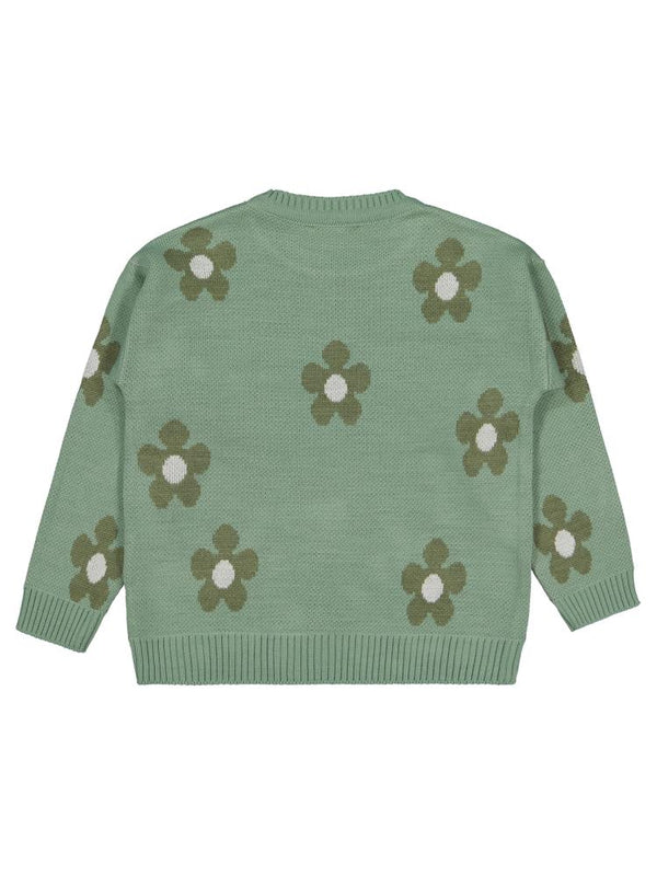 Civil Girls Papatya Desenli 6-9 Yaş Kazak - Haki