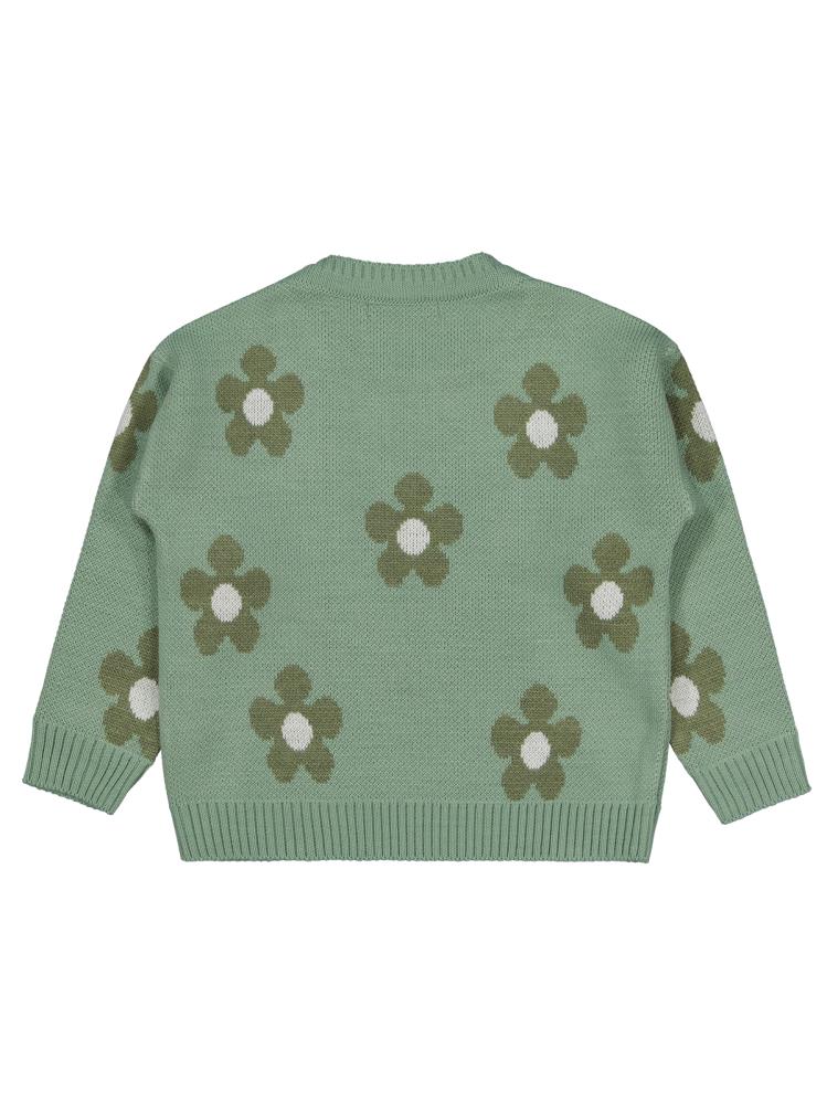 Civil Girls Papatya Desenli 2-5 Yaş Kazak - Haki