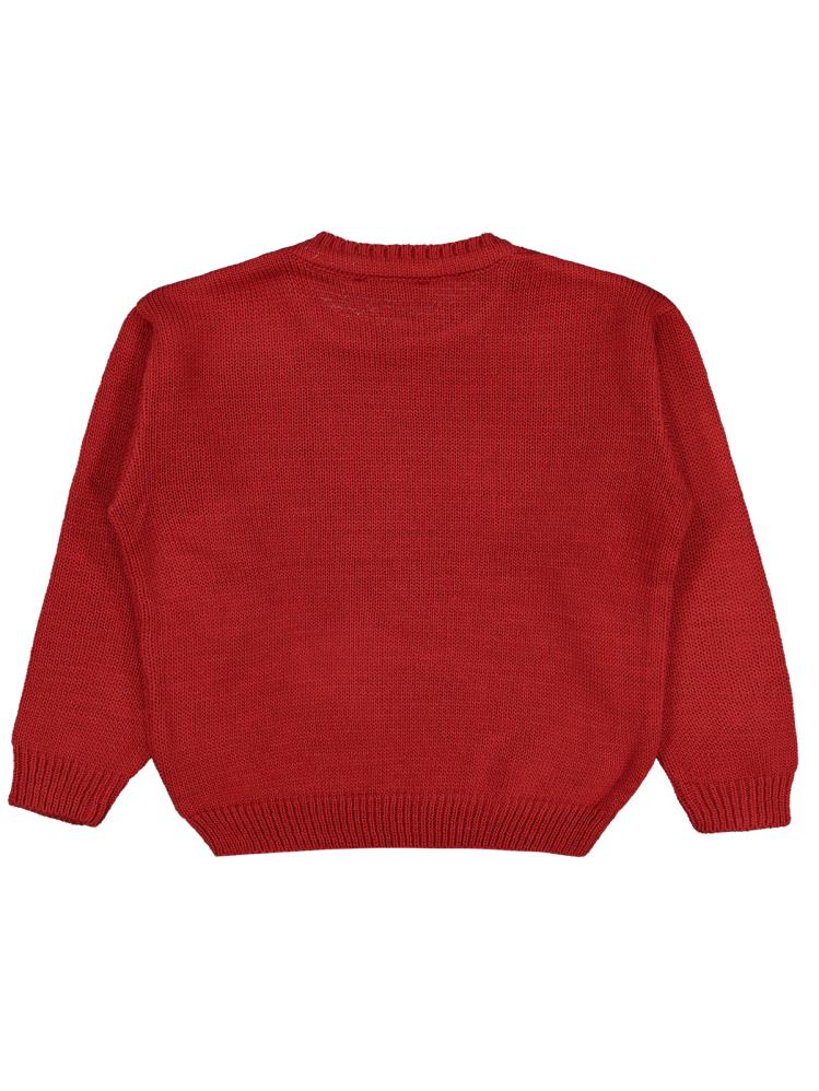 Civil Girls Düz 6-9 Yaş Kazak - Kırmızı