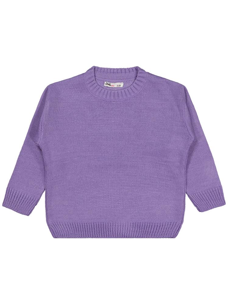 Civil Girls Düz 2-5 Yaş Kazak - Lila