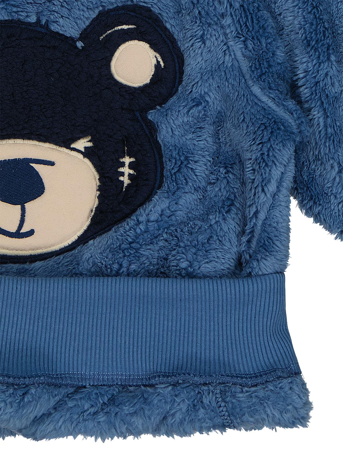 Civil Boys Erkek Çocuk Ayı Nakışlı Sweatshirt | Velsoft Uzun Kol | Okul Kreş ve Günlük Kullanım - Mavi