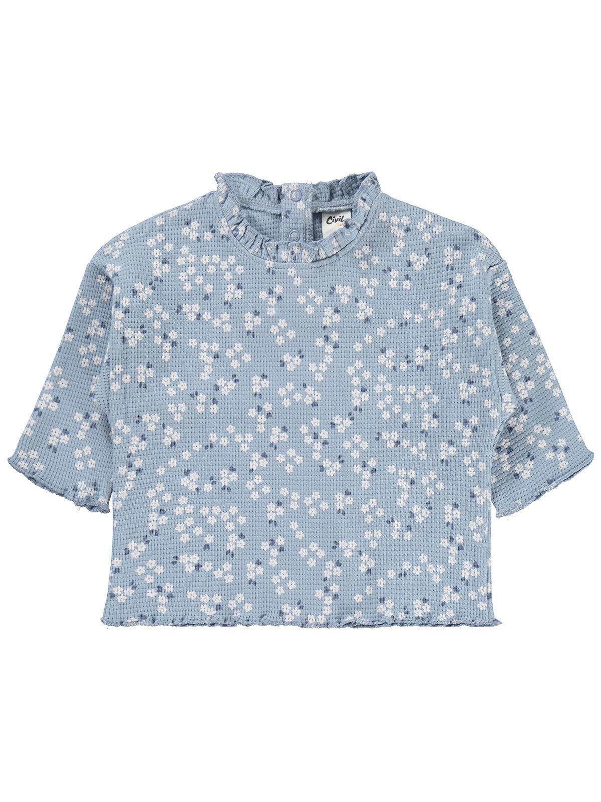 Civil Baby Mini Çiçek Baskılı 6-18 Ay Takım - Mavi