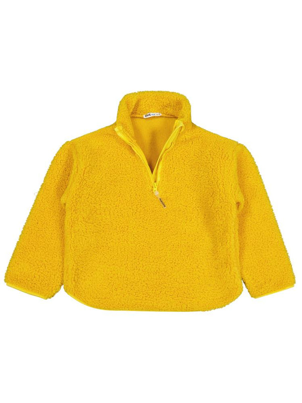 Civil Boys Biyeli Yarım Fermuarlı 6-9 Yaş Sweatshirt - Hardal