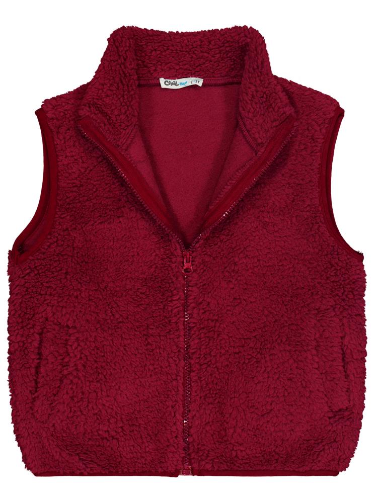 Civil Boys Cepli Fermuarlı 2-5 Yaş Yelek - Bordo