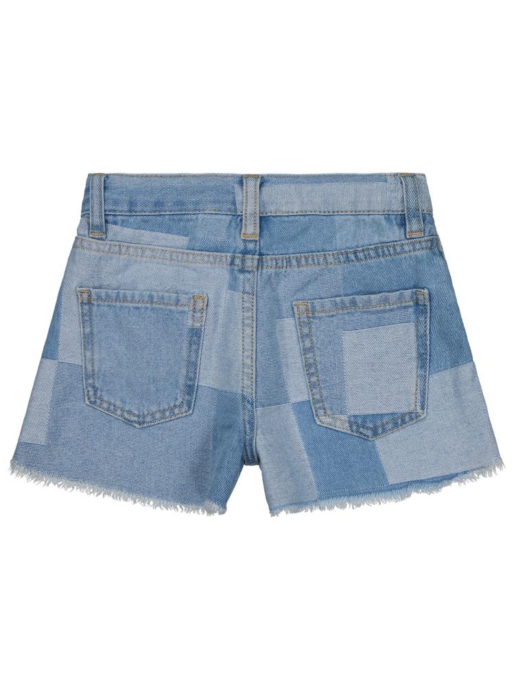 Civil Girls Ekose Desenli 2-5 Yaş Şort - Mavi